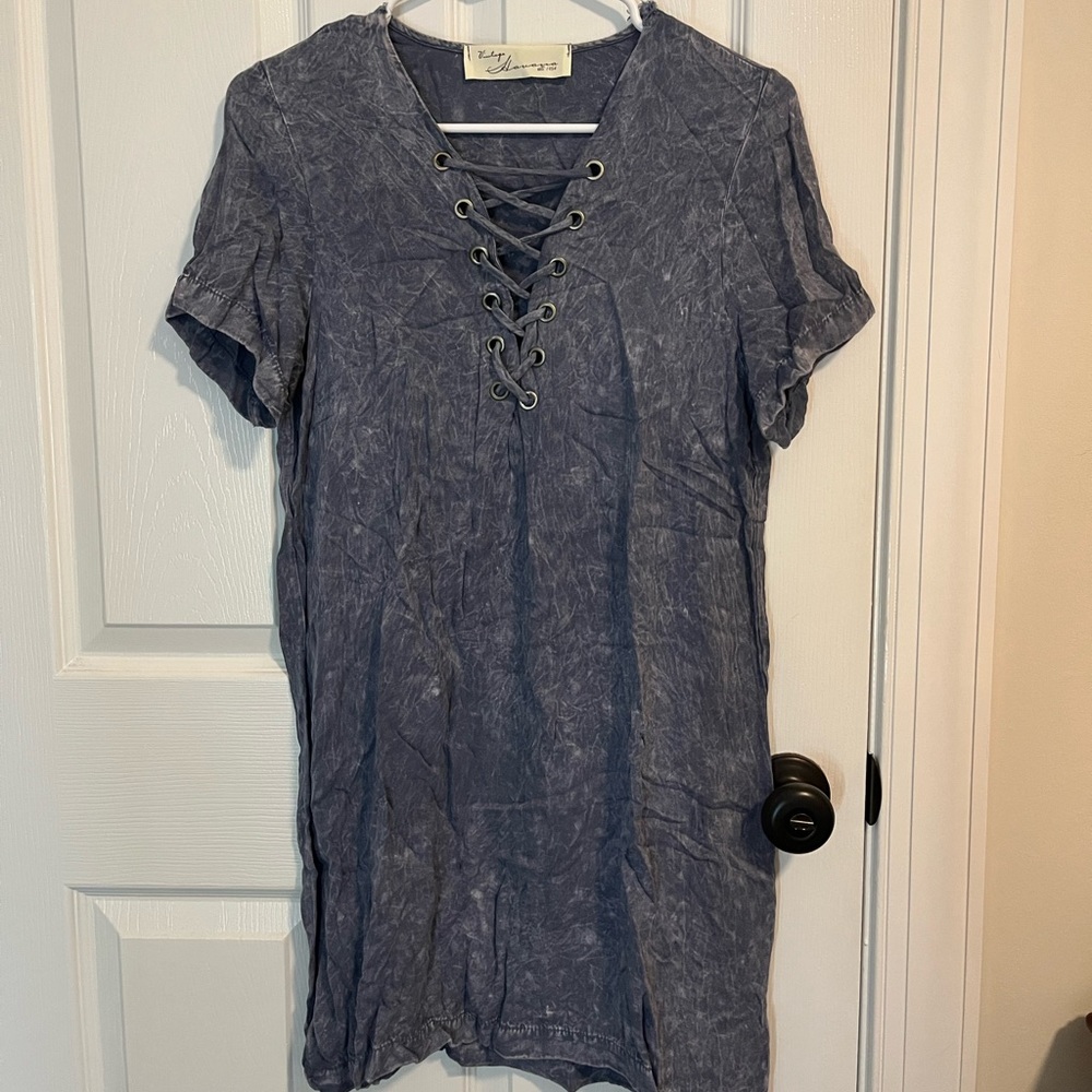 VINTAGE HAVANA NAVY TEE SHIRT DRESS SIZE MEDIUM